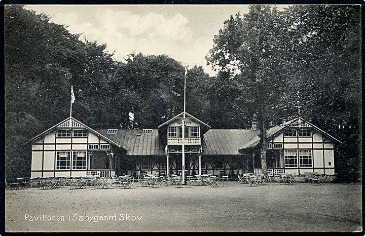 Sæby. Pavillonen i Sæbygaard skov. J. Jørgensen no. 35993.