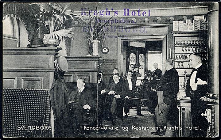 Svendborg. Koncertlokale og Restaurant på Kragh's Hotel. H. Udbye no. (10522) 104.