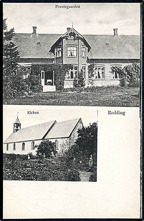 Rødding. Præstegaard og kirke. U/no.