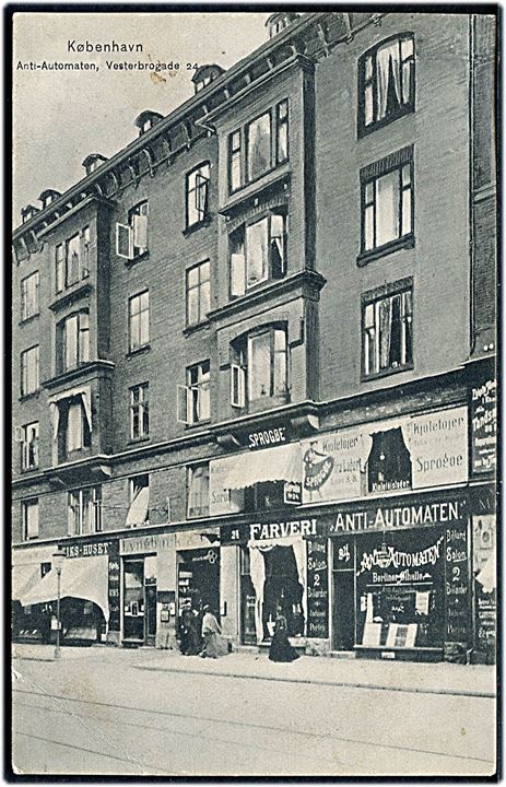 Vesterbrogade 24 med “Anti-Automaten”. V. M. no. 1915. Kvalitet 7