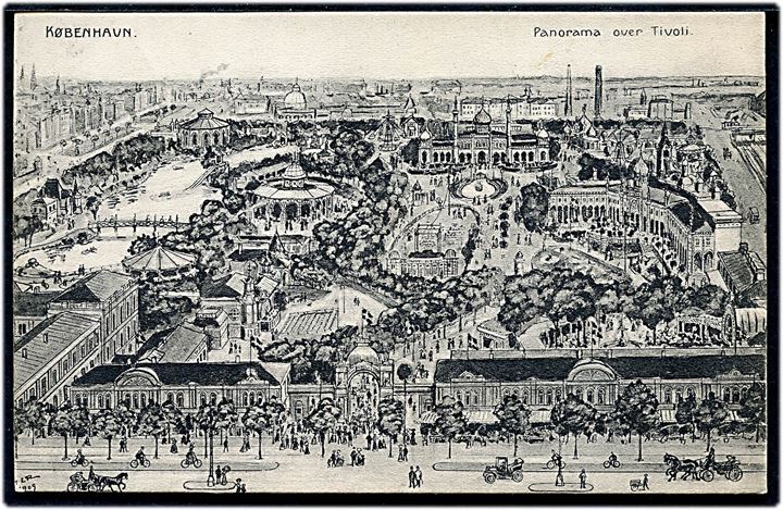 Tivoli, panorama over. Stenders no. 18363. Kvalitet 8