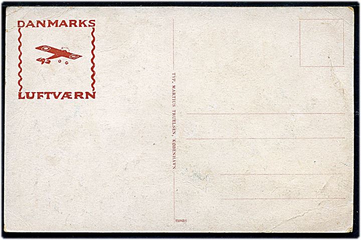 “Danmarks Luftværn”, Tivoli fra luften d. 26.8.1916. På bagsiden påtrykt “Luftværns”-mærke. M. Truelsen u/no. Fold. Kvalitet 6