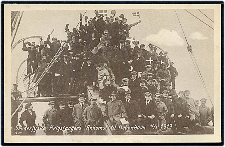 “Primula”, S/S, DFDS med sønderjyske krigsfanger fra England 15.3.1919. Dansk Reklameforlag u/no. Kvalitet 8