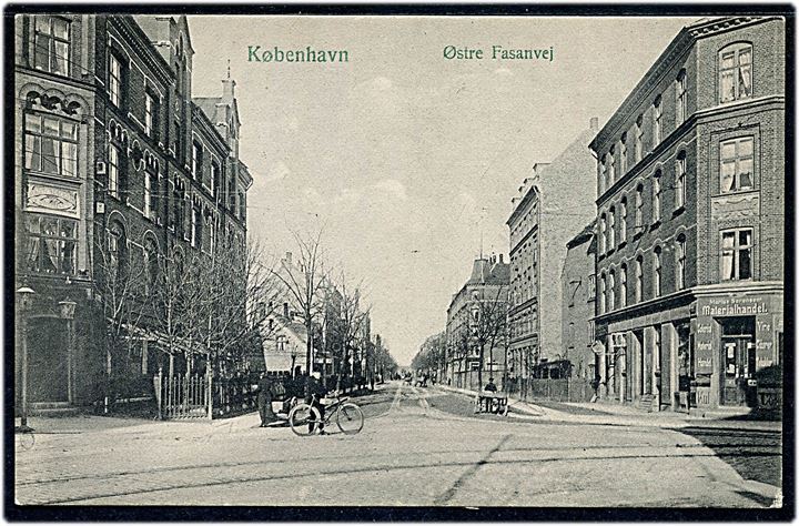 Østre Fasanvej hj. Godthaabsvej med ejendommen “Mariehaab”. P. Alstrup no. 9356. Kvalitet 8