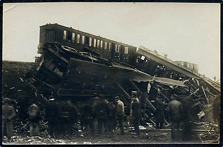 Vigerslev togulykke d. 01.11.1919. Fotokort u/no. Kvalitet 7