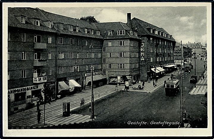 Gentofte, Gentoftegade med trolleybus. Stenders no. 79485. Kvalitet 9