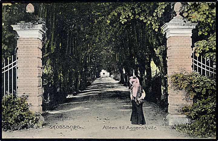 Skodsborg, Allén til Aggershvile. Stenders no. 17611. Kvalitet 9