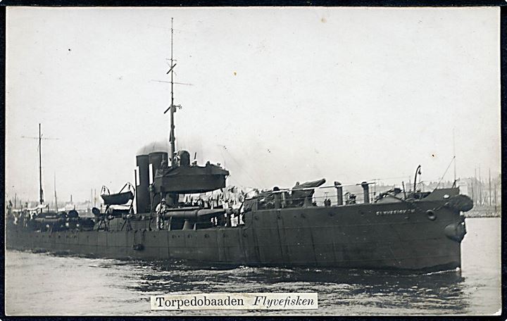 Dansk Marine. Torpedobaaden “Flyvefisken”. Fotokort u/no. Kvalitet 7