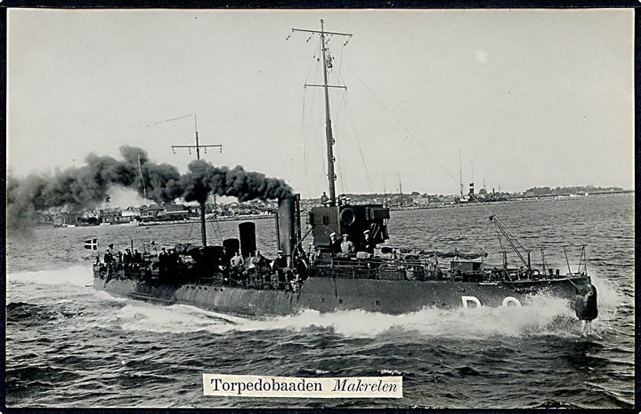 Dansk Marine. Torpedobaaden “Makrelen” (B8). Fotokort u/no. Kvalitet 7