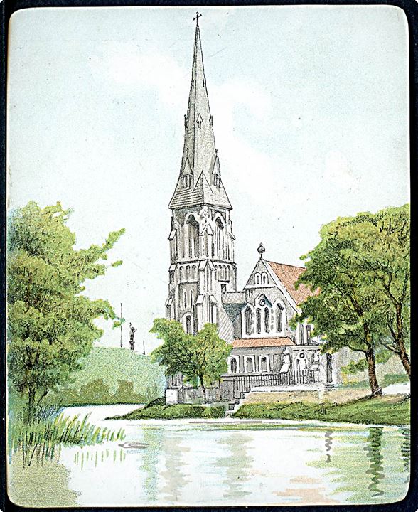 Esplanaden, Den engelske Kirke. Kartonkort dateret d. 30.8.1890. U/no. Kvalitet 8