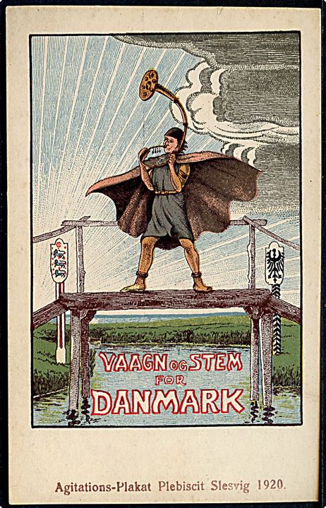 Rasmus Christiansen: “Vaagn og Stem for Danmark”. Agitations-Plakat fra 1920. U/no. Kvalitet 7