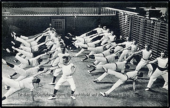 Sport. OL 1908 London. De danske Skytteforeningers Gymnastikhold. F. Tornøe u/no. Kvalitet 9