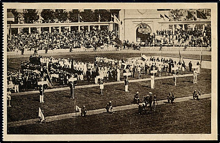 Sport. OL 1920 Antwerpen. Indvielse af de VII. olympiske lege. Stenders den olympiske komité no. 1 Kvalitet 8