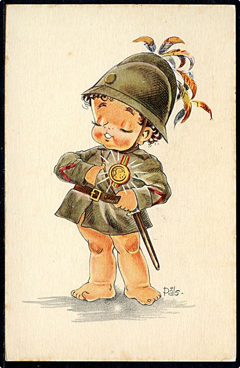 Erik Pålsson: Barn som italiensk soldat. A. Vincent no. 5000/7. Kvalitet 7