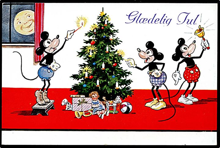 Walt Disney: Mus holder jul. “Glædelig Jul”. WS+SB no. 4321. Kvalitet 8
