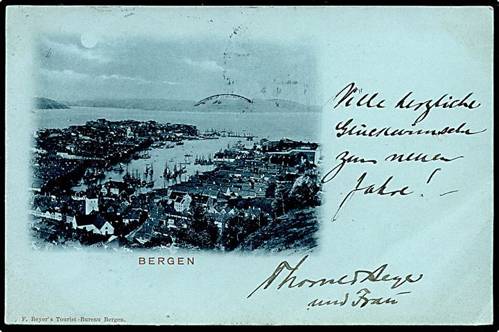 Bergen, udsigt. F. Beyer’s Turistbureau u/no. Kvalitet 8