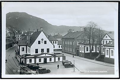 Norge, Bergen. Rådhuset. Fotokort E. Djupdræt no. 92.