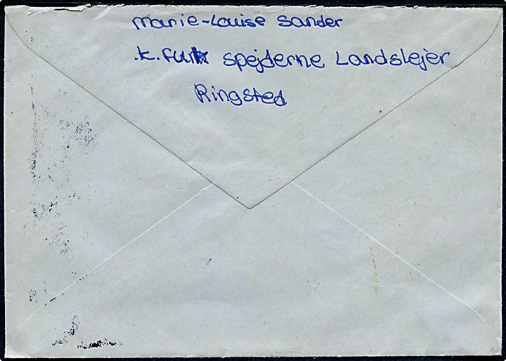 2 kr. Europa udg. på brev annulleret med spejder særstempel KFUK-Spejderne - Ringsted - Landslejr d. 20.7.1982 til Søborg. Sendt fra pigespejder på lejr.
