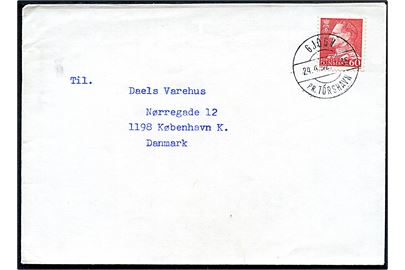 60 øre Fr. IX på brev annulleret med pr.-stempel Gjógv pr. Tórshavn d. 24.4.1972 til København.