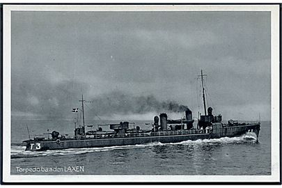 Torpedobåden Laxen. V. Thaning & Appel Marinepostkort no. serie T no. 133. Stenders. 