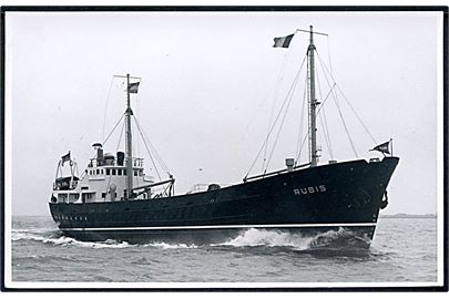 Rubis, M/S, mindre fragtskib fra ukendt rederi. Fotokort u/no.