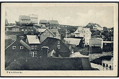 Thorshavn, udsigt. H. Jacobsen no. 30. Sendt som tryksag fra Thorshavn 1934 til Frankrig.