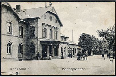Nykøbing F., jernbanestation. Stenders no. 2450.
