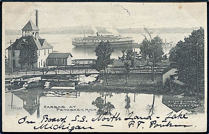 USA, Havnen ved Petoskey, Michigan. Anton G. Cook u/no.