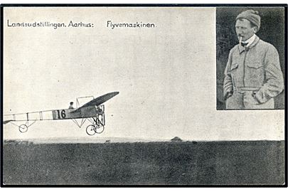 Hervé Delagrance  flyvning ved Landsudstillingen i Aarhus d. 4.7.1909. Leth Bang & E. A. Gluud u/no.