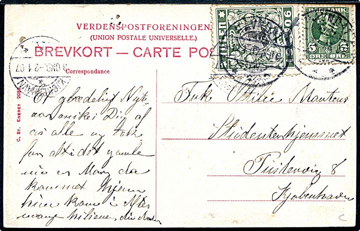 Randers. Strømmen. Stenders no. 2089. Brugt med julemærke 1906.
