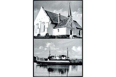 Tandslet kirke og færgen Mommark. Stenders no. 98517.