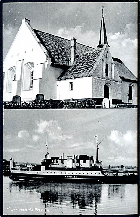 Tandslet kirke og færgen Mommark. Stenders no. 98517.