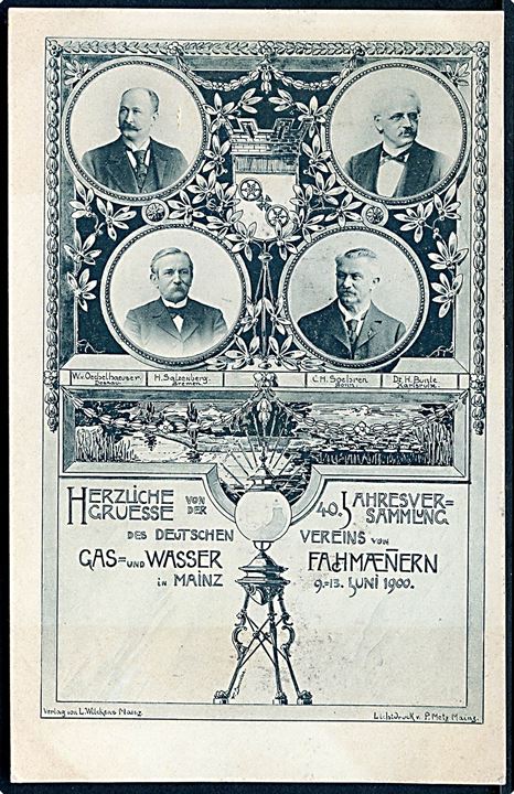Tyskland, 40. Jahresversammlung des Deutschen Vereins von Gas- und Wasser Fachmänern i Mainz Juni 1900.