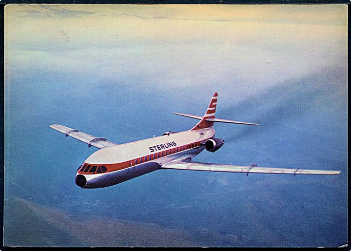 Caravelle Super B fra Sterling Airways. Reklamekort u/no.