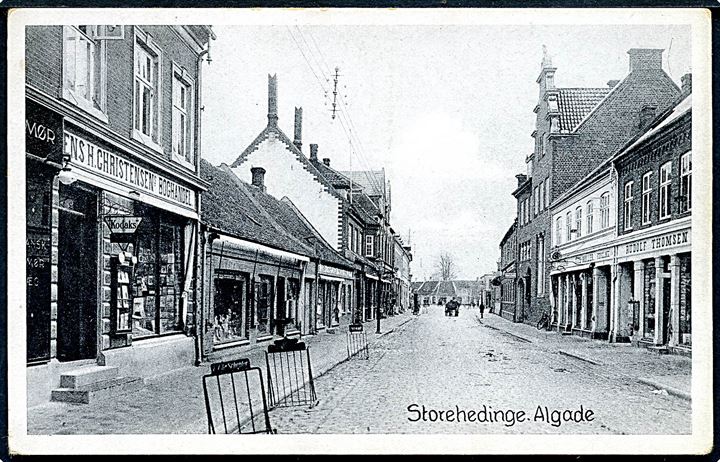 Store Heddinge, Algade med Jens H. Christensen's boghandel. Stenders no. 64723.