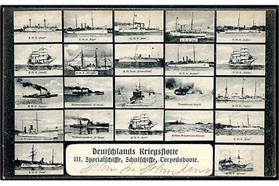 Den tyske flåde: III specialskibe, skoleskibe og torpedobåde. 