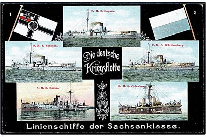 Die deutsche Krigsflotte: Linienschiffe der Sachsenklasse.
