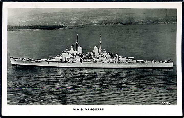 HMS Vanguard. Valentines no. 5086.