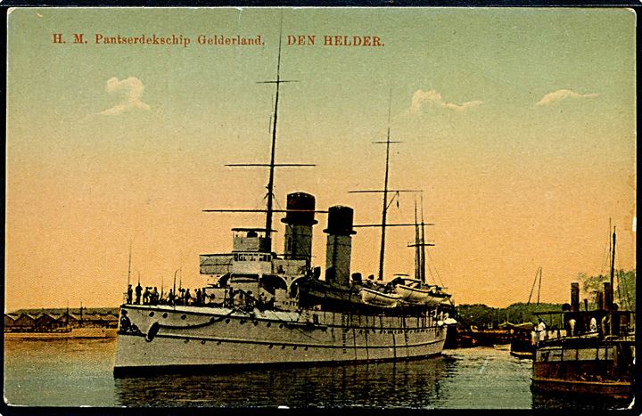 Hollandsk panserskib Gelderland i Den Helder. 
