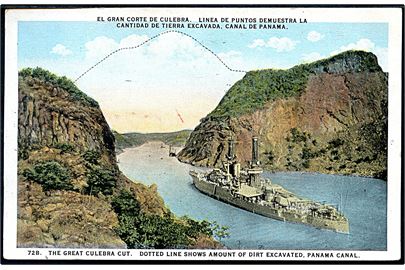 Amerikansk orlogsskib i Panama kanalen. 