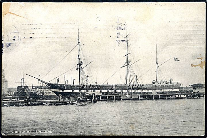 Vagtskibet Sjælland ved Holmen. A. Vincent no. 185