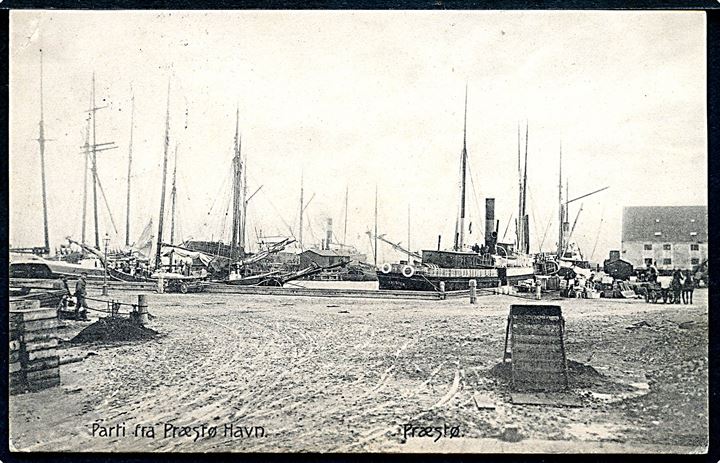 Præstø, havnen med DFDS dampskibet S/S Falster. A. Jensen no. 20916