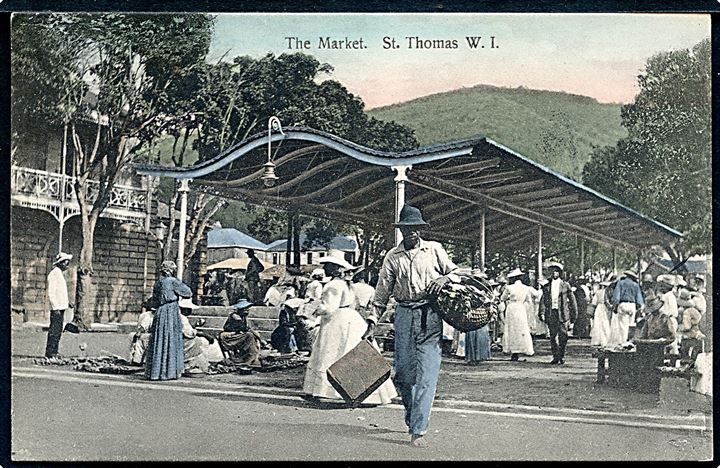 D.V.I., St. Thomas, The Market. E. Fraas no. 40.