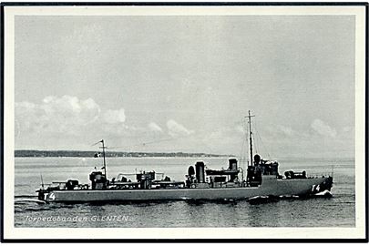 Torpedobåden Glenten. V. Thaning & Appel Marinepostkort serie T no. 144.