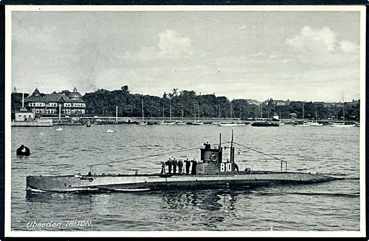 Undervandsbåden Triton (B10). V. Thaning & Appel Marinepostkort serie U no. 177.
