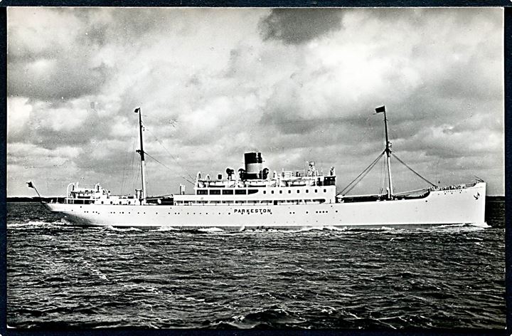 Parkeston, M/S, DFDS englandsbåd. Reklamekort u/no.