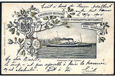 Prinz Adalbert, S/S, tysk postdamper på ruten Kiel - Korsør. Meisenbach, Riffarth & Co. 
