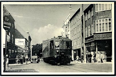 Sønderborg, Jernbanegade med tog. Stenders no. 94.