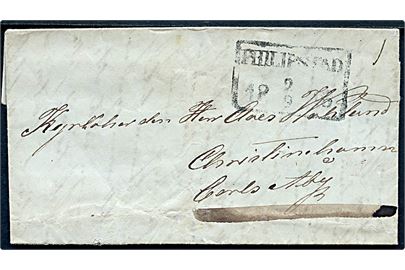 1846. Francobrev med fuldt indhold og rammestempel Philipstad d. 2.9.1846 til Christinehamn.