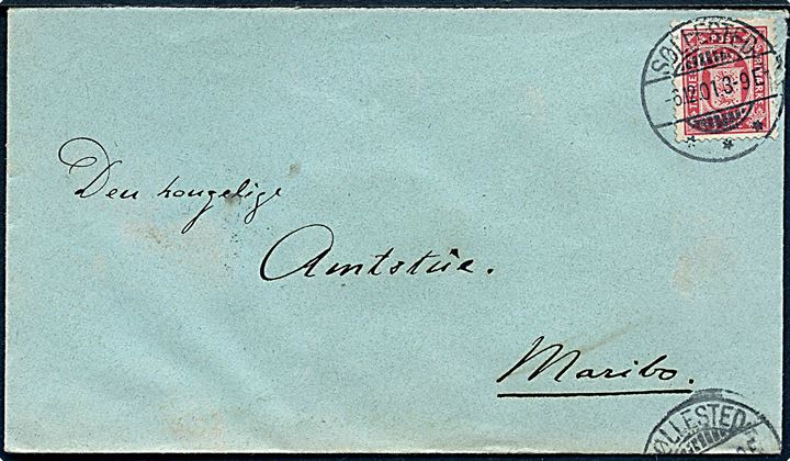 8 øre Tjenestemærke på brev fra Søllested d. 6.12.1901 til Maribo.
